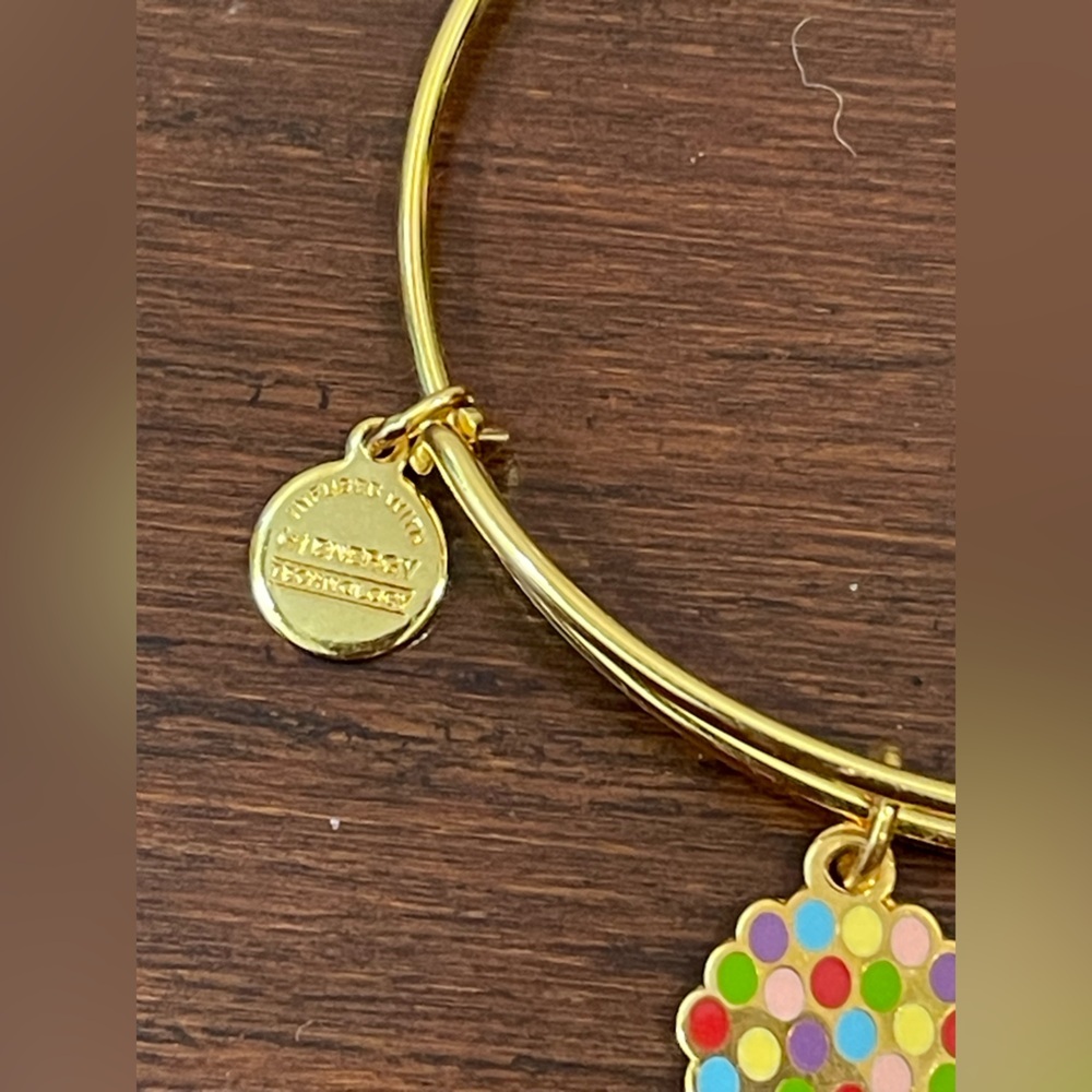alex and ani up Gold Charm Bracelet with Colorful Balloon Pendant - Picture 2 of 4